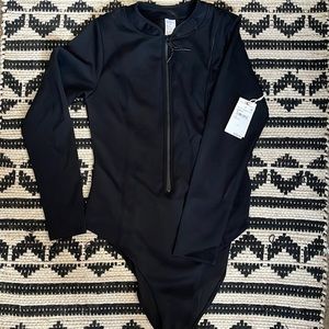 Good American Black Good Scuba Crew Bodysuit